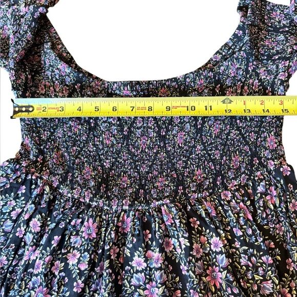 Torrid Smocked Skater Dress Floral Off The Shoulder Bell Sleeve Womens Size 2X - Picture 11 of 12